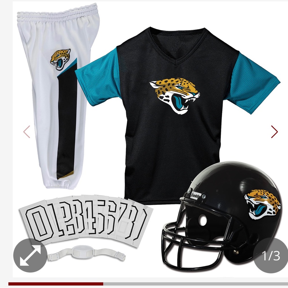 JACKSONVILLE JAGUARS  NFL  Kids Football Uniform Set Helmet, Jersey, Pan…